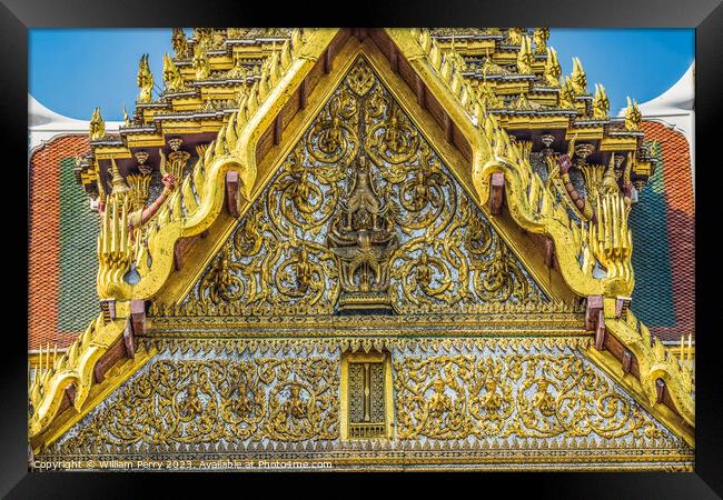 Garuda Buddhas Grand Palace Bangkok Thailand Framed Print by William Perry