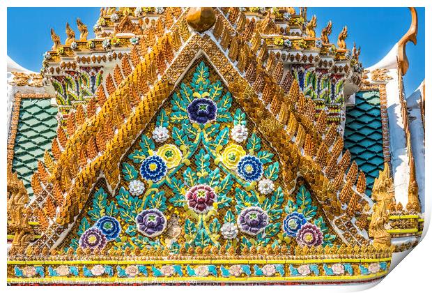 Porcelain Ceramic Flowers Gate Grand Palace Bangkok Thailand Print by William Perry