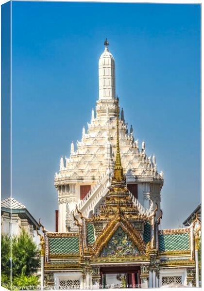 Exit Gate Stupa Pagoda Grand Palace Bangkok Thailand Canvas Print by William Perry
