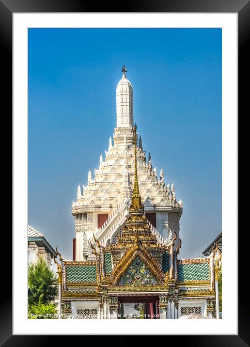 Exit Gate Stupa Pagoda Grand Palace Bangkok Thailand Framed Mounted Print by William Perry