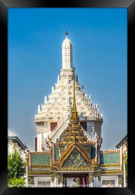 Exit Gate Stupa Pagoda Grand Palace Bangkok Thailand Framed Print by William Perry