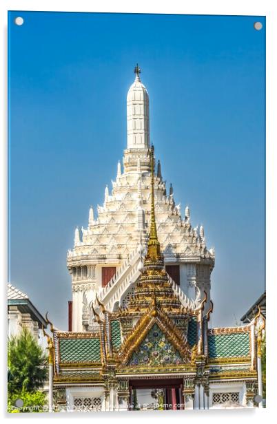 Exit Gate Stupa Pagoda Grand Palace Bangkok Thailand Acrylic by William Perry