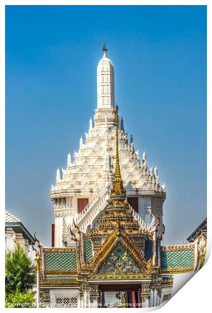 Exit Gate Stupa Pagoda Grand Palace Bangkok Thailand Print by William Perry
