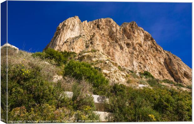 Close-up of the Penon de Ifach in Calpe, Spain Canvas Print by Michael Shannon