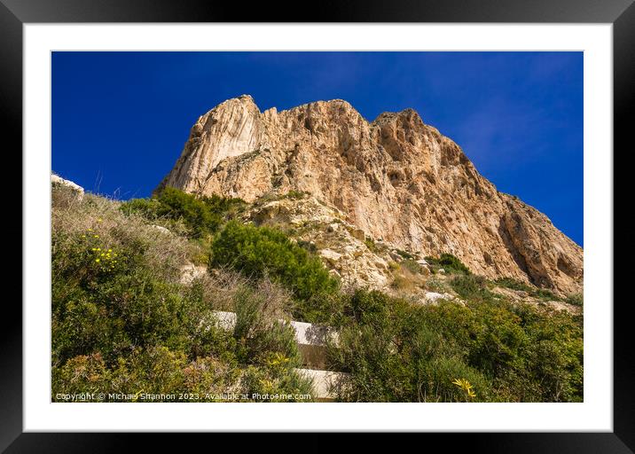 Close-up of the Penon de Ifach in Calpe, Spain Framed Mounted Print by Michael Shannon