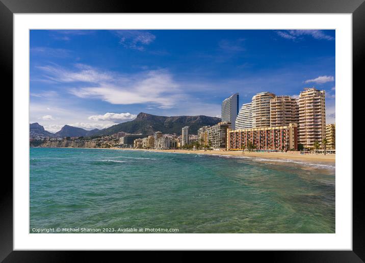 Playa del Arenal-Bol, Calpe, Spain Framed Mounted Print by Michael Shannon