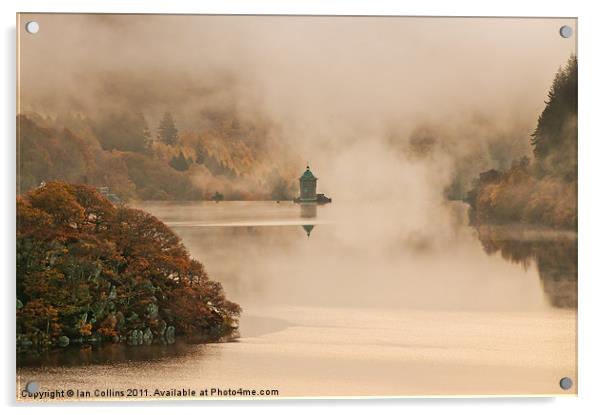 Craig Goch Autumn Mist Acrylic by Ian Collins
