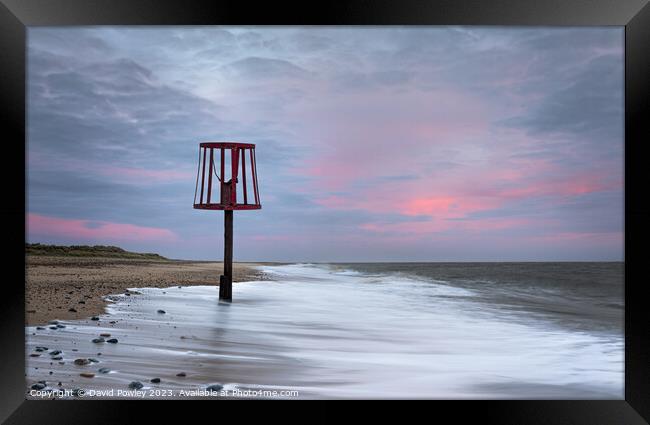 Caister Beach At Dawn Framed Print by David Powley