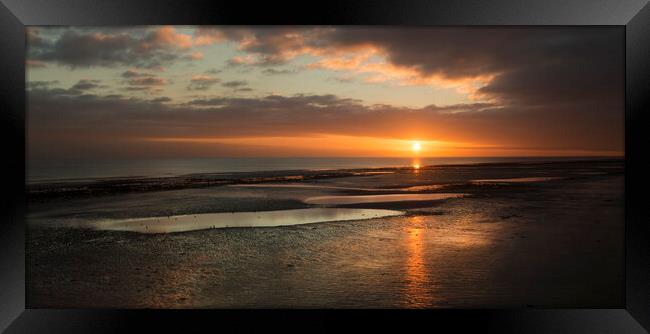 Worthing Sunset Dusk Framed Print by Clive Eariss