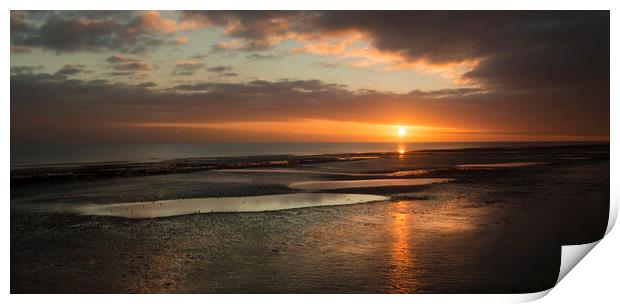 Worthing Sunset Dusk Print by Clive Eariss