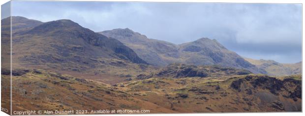 Majestic Scafell Pike and friends Canvas Print by Alan Dunnett