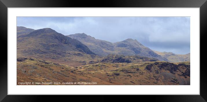 Majestic Scafell Pike and friends Framed Mounted Print by Alan Dunnett