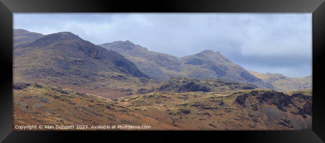 Majestic Scafell Pike and friends Framed Print by Alan Dunnett