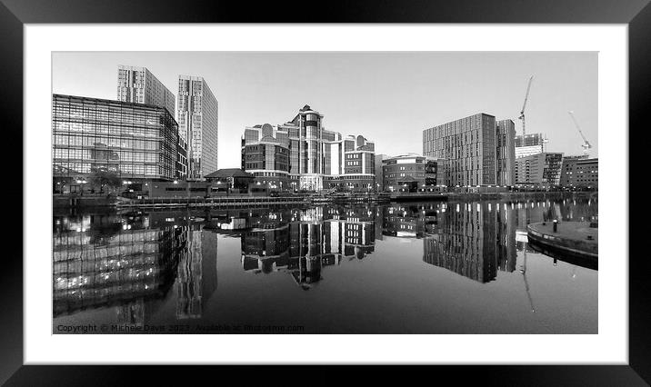 Salford Quays Reflections Framed Mounted Print by Michele Davis