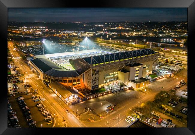 Elland Road Football Stadium Framed Print by Apollo Aerial Photography