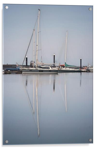 Morning calm over Brightlingsea Harbour with great reflections  Acrylic by Tony lopez