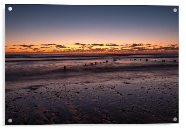 Sandsend Sunrise Acrylic by Steve Smith