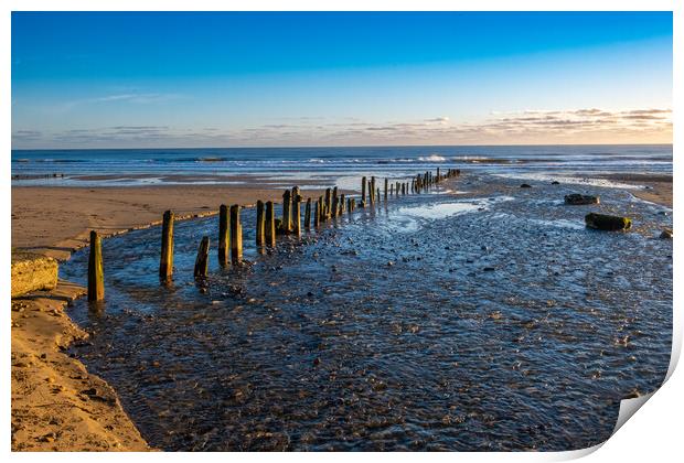 Sandsend Beach Print by Steve Smith