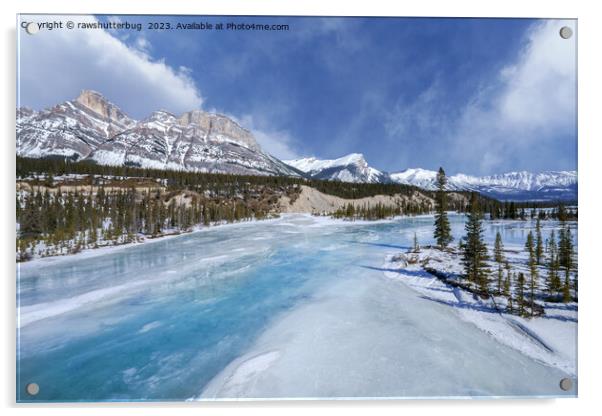 Winter Scene At The Saskatchewan River Crossing Acrylic by rawshutterbug 