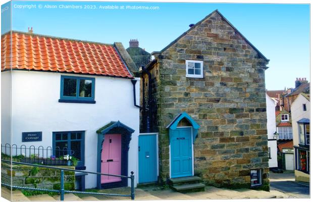 Robin Hoods Bay Cottages Canvas Print by Alison Chambers
