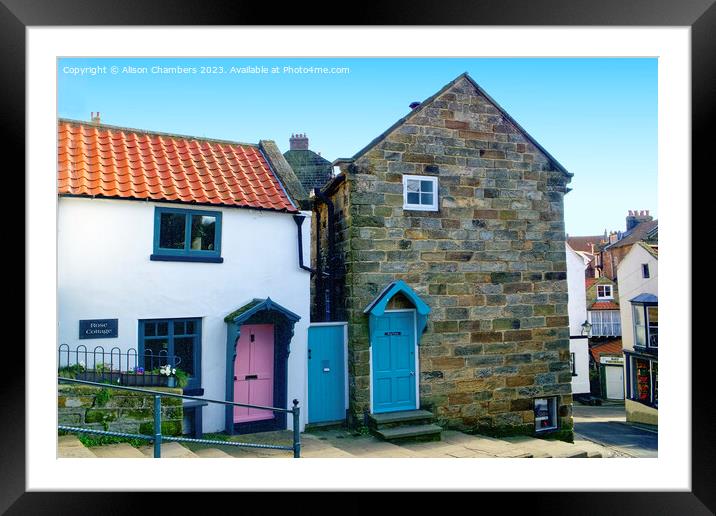 Robin Hoods Bay Cottages Framed Mounted Print by Alison Chambers