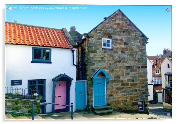 Robin Hoods Bay Cottages Acrylic by Alison Chambers