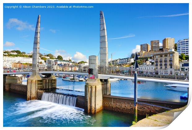 Torquay Harbour Bridge Print by Alison Chambers