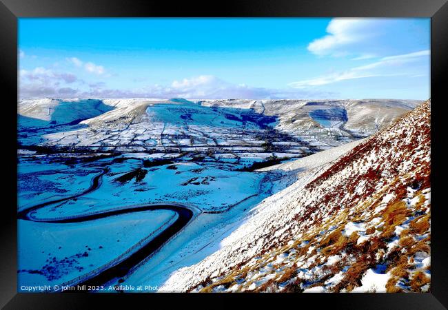 Winter Peak district, Derbyshire, UK. Framed Print by john hill