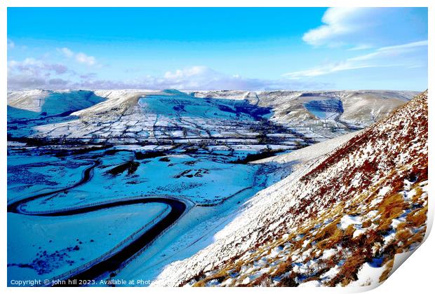 Winter Peak district, Derbyshire, UK. Print by john hill