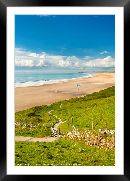The path to Rhossili Beach, Gower, Wales Framed Mounted Print by Justin Foulkes