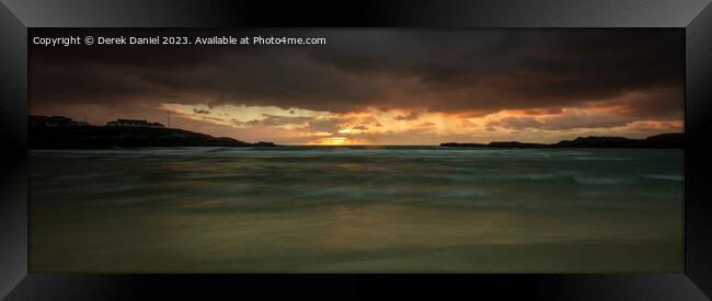 Serene Sunset on Trearddur Bay Framed Print by Derek Daniel