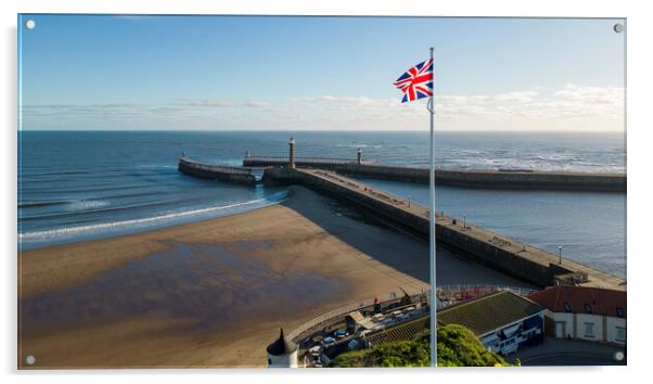 Whitby British Seaside Resort Acrylic by Tim Hill