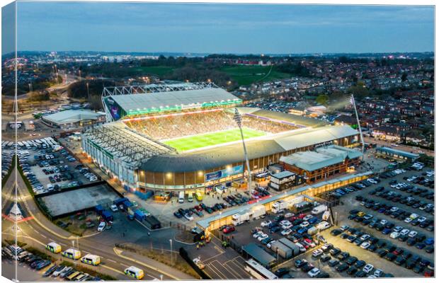 Leeds United Capacity Crowd Canvas Print by Apollo Aerial Photography
