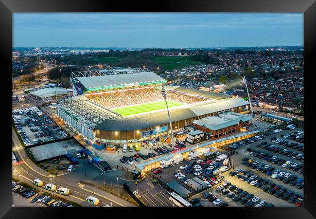 Leeds United Capacity Crowd Framed Print by Apollo Aerial Photography