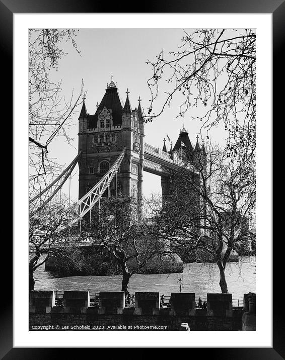 Londons Iconic Tower Bridge Framed Mounted Print by Les Schofield