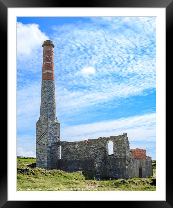 Chimney at Levant Framed Mounted Print by Darrell Evans