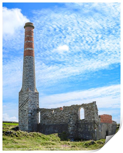 Chimney at Levant Print by Darrell Evans