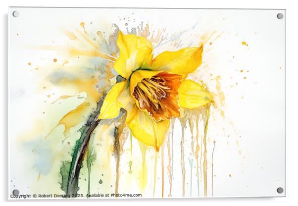 Daffodil Acrylic by Robert Deering