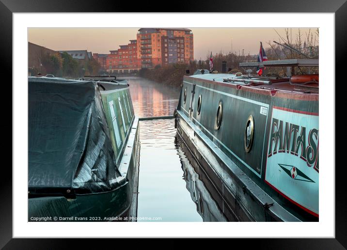 Moored Framed Mounted Print by Darrell Evans