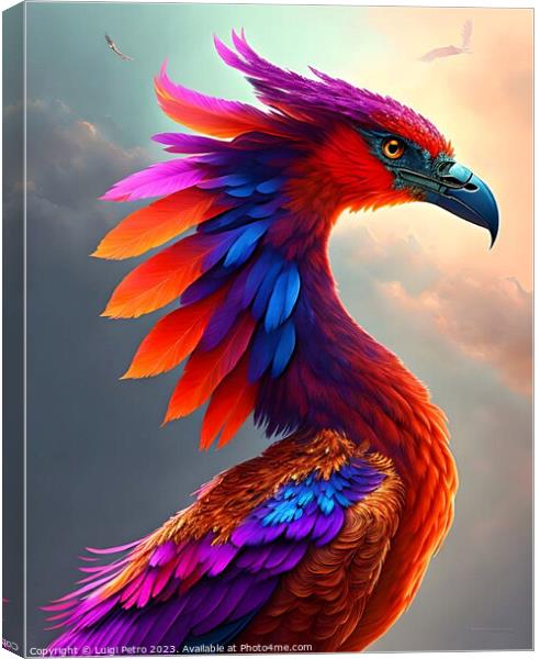 Portrait of a bird in full colors. Canvas Print by Luigi Petro