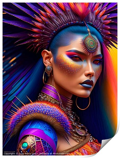 Vibrant Amazonian Warrior Queen Print by Luigi Petro