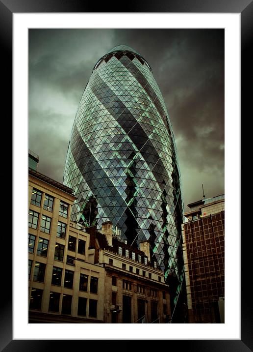 30 St Mary Axe The Gherkin London England United Kingdom Framed Mounted Print by Andy Evans Photos