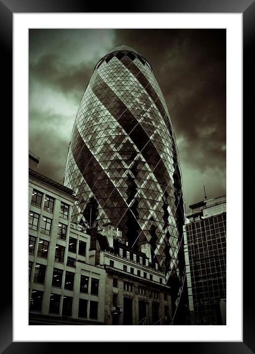 30 St Mary Axe The Gherkin London England United K Framed Mounted Print by Andy Evans Photos