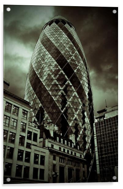 30 St Mary Axe The Gherkin London England United K Acrylic by Andy Evans Photos