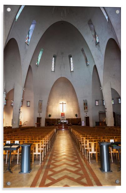 Church of Saint Joan of Arc Interior in Nice Acrylic by Artur Bogacki