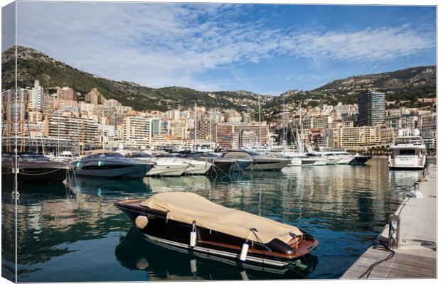 Monaco Cityscape Around Port Hercule Canvas Print by Artur Bogacki