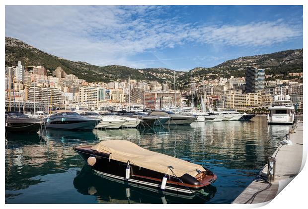 Monaco Cityscape Around Port Hercule Print by Artur Bogacki