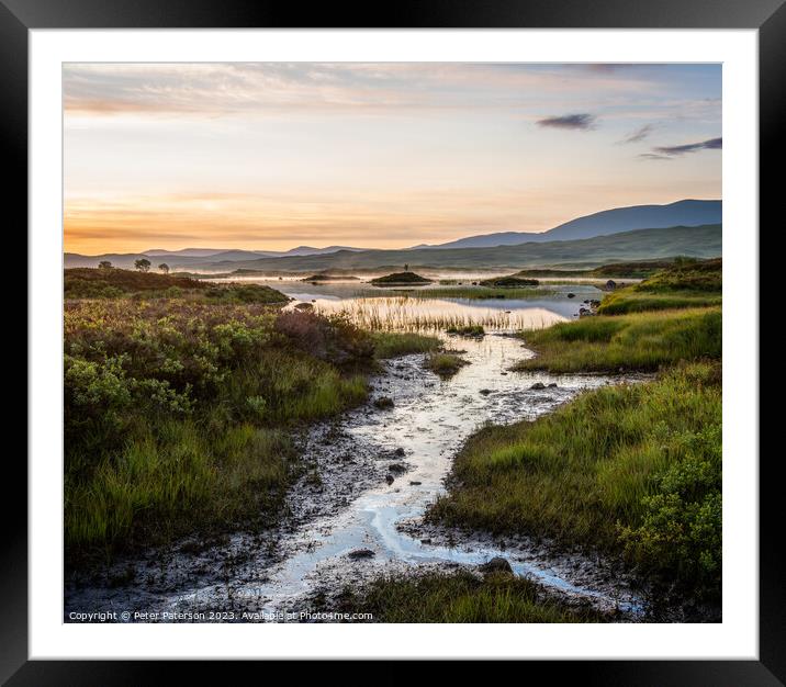Summer Morning on Rannoch Moor Framed Mounted Print by Peter Paterson