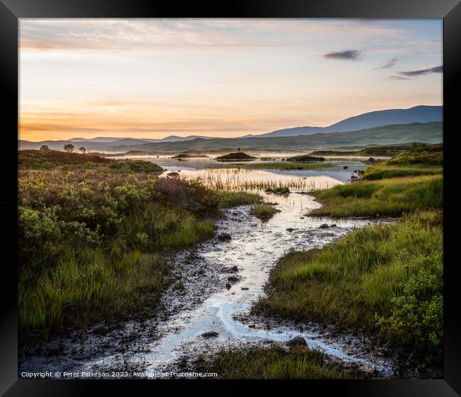 Summer Morning on Rannoch Moor Framed Print by Peter Paterson