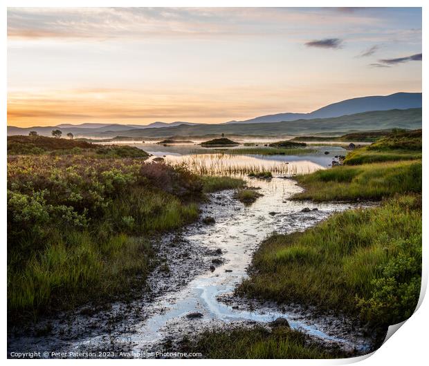 Summer Morning on Rannoch Moor Print by Peter Paterson